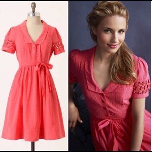 Pink Maeve retro style Anthropologie dress